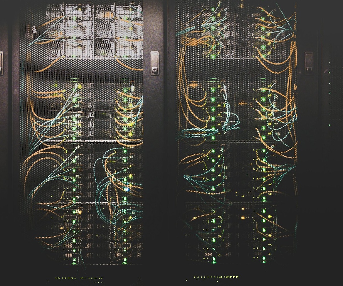 Network server racks with cabling